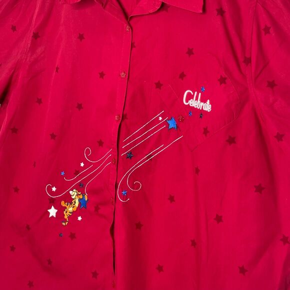 Vintage Disney Store Winnie the Pooh Red Sz 22/24 Tigger Fireworks Star Print - Picture 3 of 13